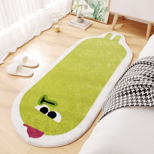 Tapis moderne en fausse fourrure cachemire à imprimé animal, mignon, à poils plats, fabriqué à la machine, écologique, antidérapant, pour chambre à coucher, chevet, long couloir, décoration - Product Image 4