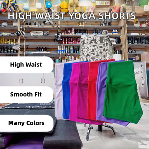 Women's High Waist Sports Fitness Workout <b>Shorts</b> Custom Logo Yog Leggings for Running Cycling Push Soft Gym <b>Short</b> Solid Pattern - Product Image 3