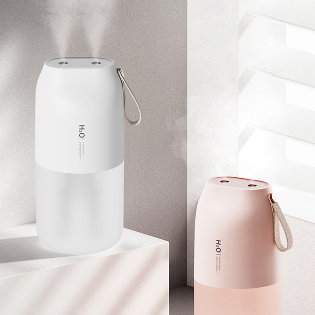 300ml Quiet Portable Humidifier 2000mah Double Spray with Atmosphere Lamp USB Installation for Home & Hotel YS