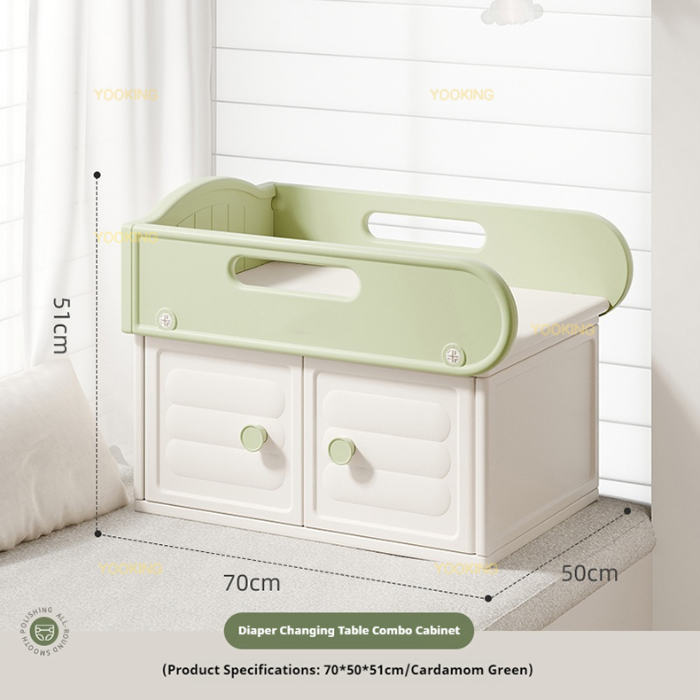 Table à langer combinée avec armoire - Vert
