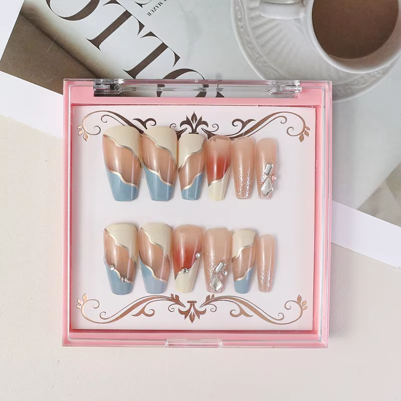 Easy Apply Custom Finger Nails Press On Artificial Fingernails