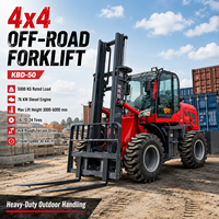 Geländegängiger 5-Tonnen-Gabelstapler 4x4 4x2 4WD Allrad-Geländestapler mit geschlossener Kabine Markenmotor Preis
