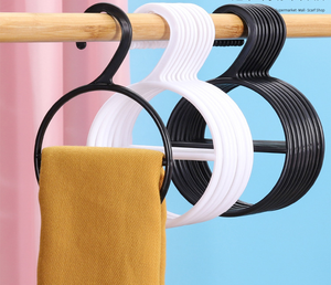 Cintre d'écharpe en plastique supports de cercle anneau simple rond avec crochet affichage boucle cintre - Product Image 4