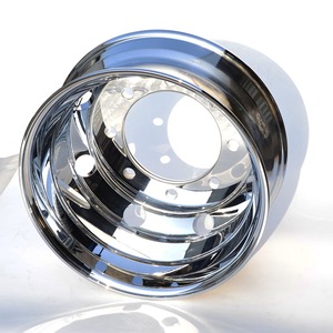 Llantas de semi camión cromadas al agua 19,5 ruedas de aluminio 19,5x7,5 ruedas de camión de aluminio forjado de tamaño estándar americano - Product Image 2