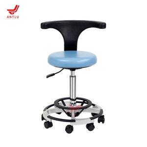 Silla <span class=keywords><strong>de</strong></span> Hospital Redonda Azul AntluPlus, Silla Dental con Reposapiés Ajustable para Clínica Profesional - Product Image 4