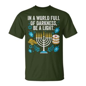 Menorah Be A Light Happy Hanukkah Chanukah Camiseta para adultos unisex talla mediana - Product Image 1