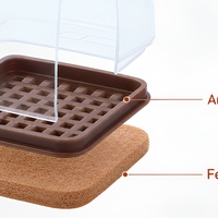 Capuchons de pieds de meubles en silicone transparent et en feutre