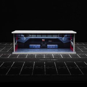 Cool Hobby 1/64 Modelo Espacio de estacionamiento Lote Diorama Espacio de estacionamiento de automóvil con luces Escena de decoración simulada - Product Image 4