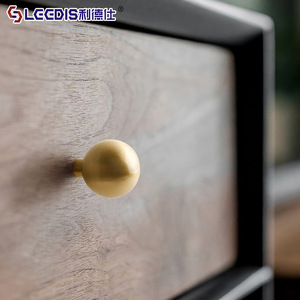 LGEDIS Minimalist Brass Cabinet <b>Knobs</b> Round Gold Drawer Wardrobe Handles Nordic Style Furniture Hardware - Product Image 2