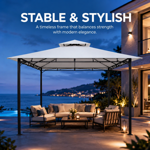 Gazebo en acier robuste <span class=keywords><strong>de</strong></span> 40x40 mm avec toit double, couleur RAL personnalisée, pour villa, <span class=keywords><strong>jardin</strong></span>, complexe hôtelier, <span class=keywords><strong>terrasse</strong></span> commerciale, pavillon, <span class=keywords><strong>abri</strong></span> - Product Image 1