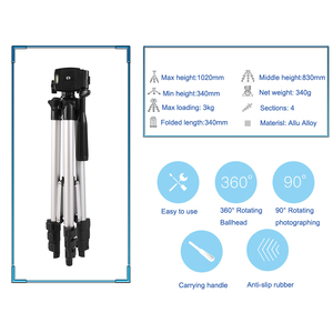 Nhà Máy Chuyên Nghiệp Xách Tay Hợp Kim Nhôm Bạc 3110 <span class=keywords><strong>Tripod</strong></span> Với 3-Way Head Cho Máy Ảnh DSLR <span class=keywords><strong>Nikon</strong></span> Canon Điện Thoại Thông Minh iPhone - Product Image 5