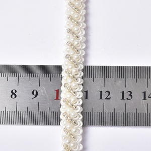 Phong Cách Đơn Giản Ngọc Trai Đính Cườm Ren Trim May Lưới Ribbon 1Cm Chiều Rộng Váy Cô Dâu DIY Quần Áo Đính Dải Vải - Product Image 4