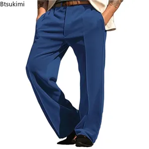 <span class=keywords><strong>Pantaloni</strong></span> <span class=keywords><strong>Eleganti</strong></span> da Uomo in Velluto con Tasche, Tinta Unita, Basici, alla Moda Autunno-Inverno, con Cerniera, Lunghi fino alla Caviglia - Product Image 3