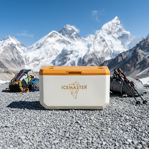 Cooler Box 47L Insulated Orange Lid Modern Outdoor Camping Use PP Material Water Resistant and Portable - Product Image 1
