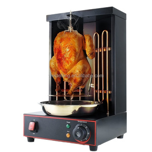 Barbecue rotatif professionnel électrique neuf en acier inoxydable pour comptoir avec 2 brûleurs, machine à griller le poulet verticalement - Product Image 3