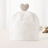 Bonnet en coton pour nouveau-né 0-3 mois, double couche, doux, pour le printemps et l'automne, mignon, décontracté, antibactérien, unisexe