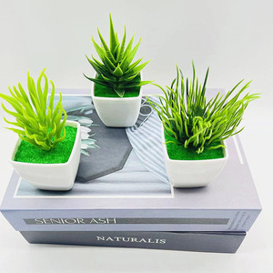 Plantes succulentes artificielles Qi Xing en pot carré de 10 cm, décoration intérieure en plastique, verdure - Product Image 2