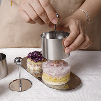 Moule à gâteau en acier inoxydable argenté de haute qualité, 3 pièces, forme facile à nettoyer, résistant au four, écologique, moule à sushi et à mousse, ustensiles de cuisson