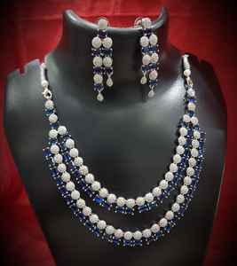 Ensemble de bijoux de mariage en laiton pour femmes et filles collier de mariée en argent boucles d'oreilles tour de cou pour fêtes et cadeaux - Product Image 1