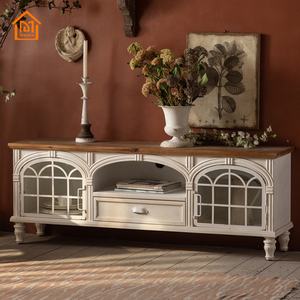 ממבה מבטא צרפתית בית חווה צרפתית טלוויזיה לעמוד רטרו עץ מדיה אחסון קונסולה רהיטים - Product Image 1