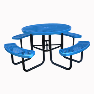 Ngoài trời công cộng thương mại kích thước lớn <span class=keywords><strong>8</strong></span> chỗ ngồi vòng thép Dã Ngoại bảng băng ghế dự bị nhà hàng bên ngoài kim loại bảng và ghế cho tổ chức sự kiện - Product Image 3