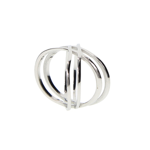 Bague en <span class=keywords><strong>argent</strong></span> sterling S925 polie sans <span class=keywords><strong>pierre</strong></span>, à motif croisé - Product Image 4