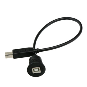 <b>Usb</b> 2.0 Male To Female Extension <b>Cable</b> Black Copper Wire 5V <b>Printer</b> Car Mount Panel Waterproof Round Head Connector - Product Image 1