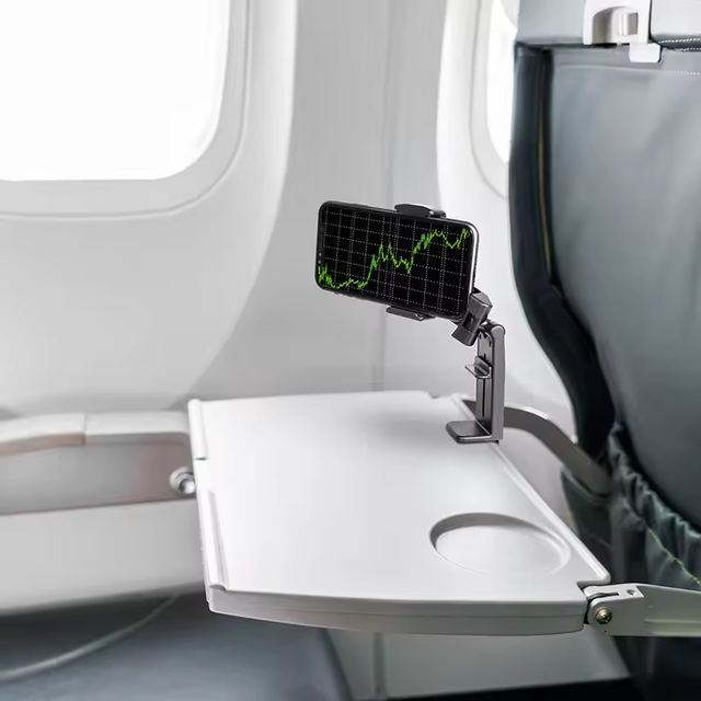 New Design Airplane Phone Holder 360 Degree Adjustable Stand Travel Portable Foldable Desk Hook Phone Stand