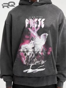 Sudadera con Capucha Casual para Hombre, para Todas las Estaciones, Diseño Sólido, Ropa de Invierno, Estilo Americano, Tejido Terry Lavado, Moda Urbana Personalizada - Product Image 4