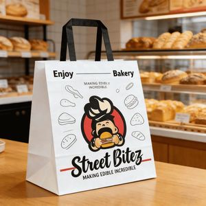 Custom Wholesale Take Away Kraft Paper <b>Bag</b> Sample Factory Direct Price White Kraft Paper <b>Bag</b> for Small Business - Product Image 2