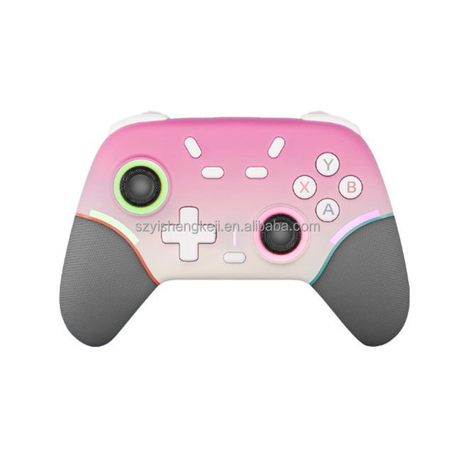 Durable 800mah Wireless BT Dual Vibration Game Controller with RGB Strip Compatible for PC/PS3/PS4/Switch/Mobile Gaming Joystick