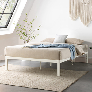 Cama Moderna con Base de Acero Inoxidable C, Plataforma de Acero con Listones Anchos Patentados, Color Blanco, Tamaño Queen, Muebles para Dormitorio - Product Image 2