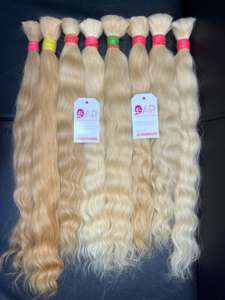 100% Extensions de cheveux humains indiens naturels bruts vierges de haute qualité Remy Hair en gros Bundle cuticule aligné Deep Super Waves - Product Image 5