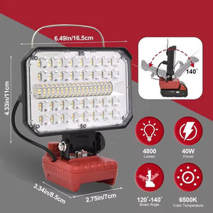 Lampe de travail portable à LED avec port de charge USB et type C, compatible batterie - Product Image 2