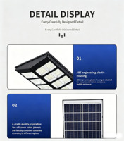 Lampadaire Solaire Tout-en-un IP65 en Alliage d'Aluminium Étanche pour Extérieur, Lampe Routière LED avec Batterie LiFePO4 et Capteur de Mouvement