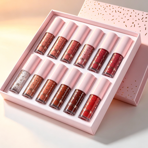 ชุดลิปสติกเนื้อลิควิด 12 สี, ลิปกลอสกันน้ำติดทนนาน, คอลเลคชั่นลิปทินท์เนื้อแมตต์และชิมเมอร์สำหรับผู้หญิงแต่งหน้าสวย - Product Image 4