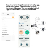 Disjoncteur intelligent WiFi Tuya Open Electric RTS 1P+N 2P avec compteur d'énergie kWh, minuterie, relais, protection contre les fuites 90-250V 63A