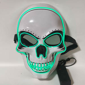 Topeng Pesta Halloween PVC Full Face dengan Lampu LED, Motif Menyeramkan, Tema Liburan - Product Image 4