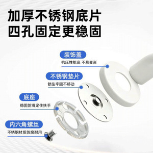 Barandilla de seguridad Jiuheng con capacidad de carga de 300 kg, montada en la pared para baño, escaleras, pasillo, asistencia para personas mayores y discapacitadas. - Product Image 4