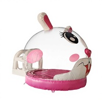 Nouveau design, directement de l'usine : Château gonflable commercial en PVC sur le thème du lapin pour enfants, maison de rebond gonflable personnalisable à vendre