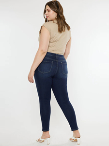 Jeans de Mujer Talla Grande, Corte Recto, Elásticos, Casuales, Suaves y Cómodos, Ajustados, Tipo Lápiz, Largos, de Mezclilla para Mujer - Product Image 6