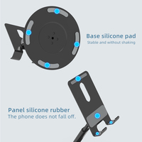 Support de téléphone en alliage d'aluminium OEM pour utilisation au lit - Rotation à 360°, hauteur réglable, pliable, compatible avec les supports de bureau