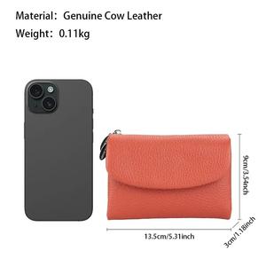Portefeuilles courts AndoBag pour femmes, en cuir de vache véritable, porte-monnaie tendance, nouveau portefeuille en cuir de vache souple, porte-cartes 1556 - Product Image 2