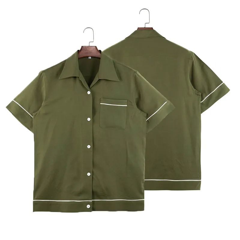 Summer beach casual style soft and breathable linen fabric hawaiian shirt short sleeve for men