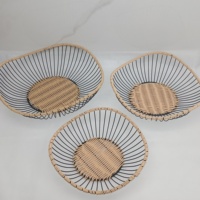 Panier de rangement rond multifonctionnel moderne en fer, finition brillante durable, capacité de 1 à 3 L, pour la cuisine et le salon