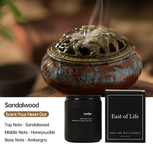 Vela <span class=keywords><strong>de</strong></span> fábrica, aromaterapia, cera <span class=keywords><strong>de</strong></span> <span class=keywords><strong>soja</strong></span> pura, aceite esencial, vela perfumada <span class=keywords><strong>de</strong></span> vidrio esmerilado negro <span class=keywords><strong>para</strong></span> fiesta <span class=keywords><strong>de</strong></span> Hotel en casa - Product Image 6