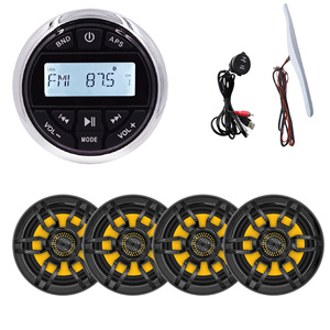 Unite Marine Audio <b>Stereo</b> Radio <b>System</b> Package BT with 2*6.5" Marine Speakers Antenna and USB Cable H-833+H-6108+H-057+H-071 - Product Image 6