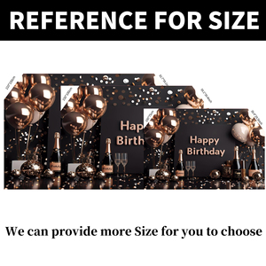 Bannière de fond 3D dorée et noire en polyester pour décoration murale de fête d'<span class=keywords><strong>anniversaire</strong></span> - Product Image 4