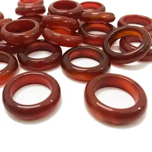 Carnelian Rings Hot Sale Natural Gemstone Red Agate Rings Customized Rings