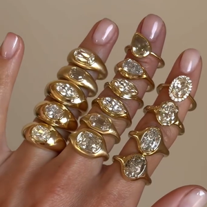 Gia Igi Cvd HPHT лабораторные бриллиантовые 10K 14k 18k кольца из чистого золота белое золото обручальное кольцо ювелирные изделия для женщин - Product Image 1